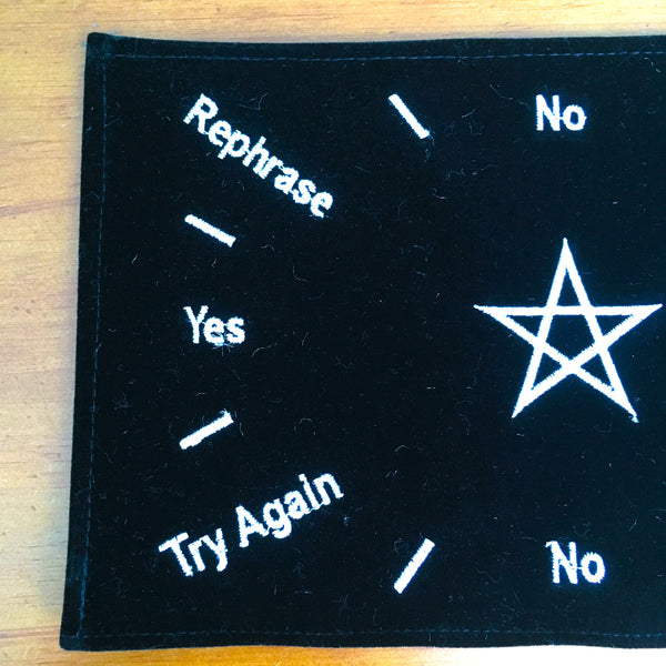 Pendulum Mat Pentagram Black White Velvet Rectangular Mats