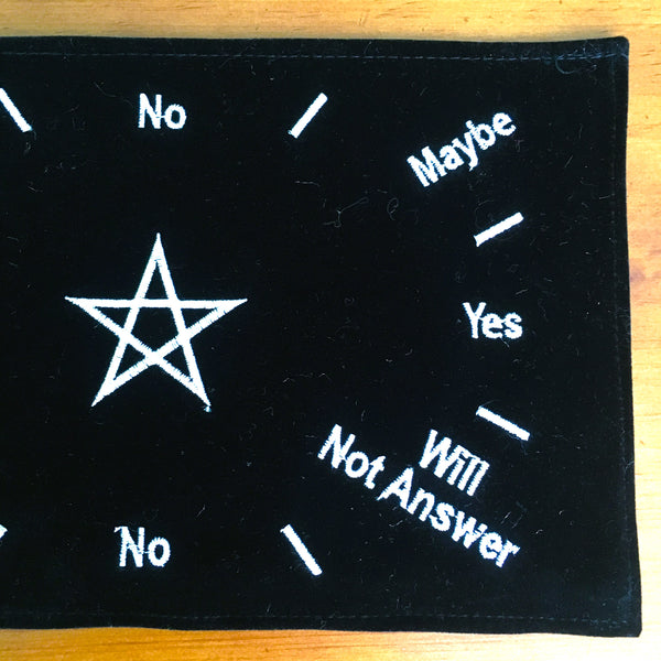 Pendulum Mat Pentagram Black White Velvet Rectangular Mats