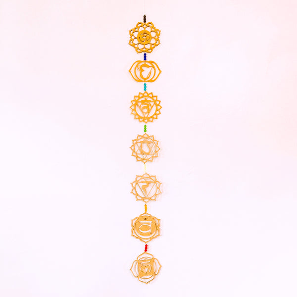 Seven Chakra Wooden Discs Wall Decoration