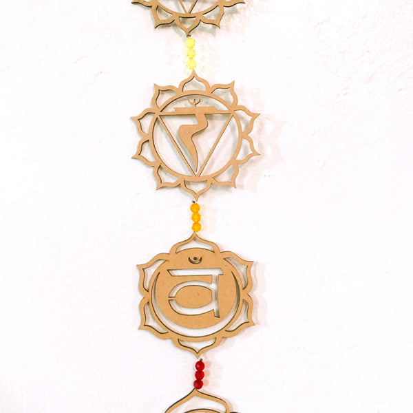 Seven Chakra Wooden Discs Wall Decoration