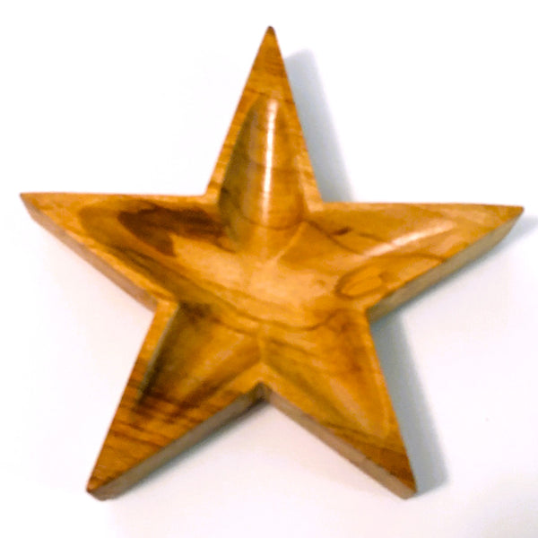 Star Teak Wood Bowl, Jewelry Plate  6"