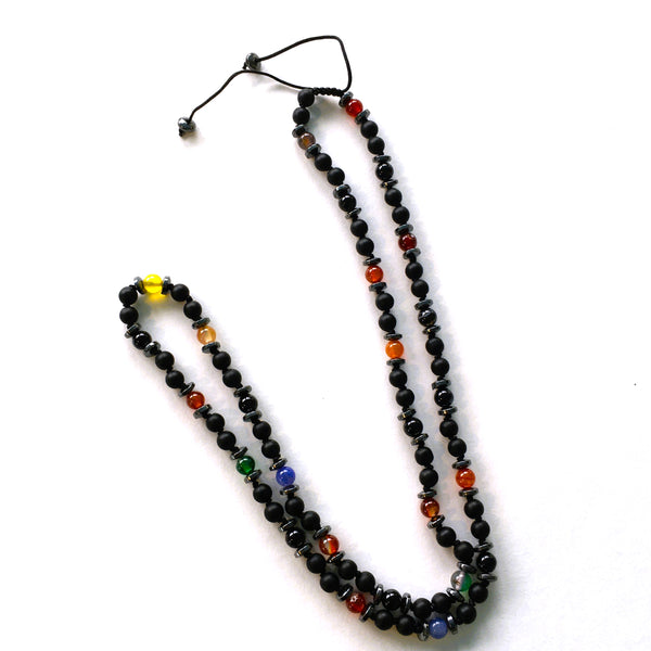 Seven Chakra multicolor gemstone bead necklace