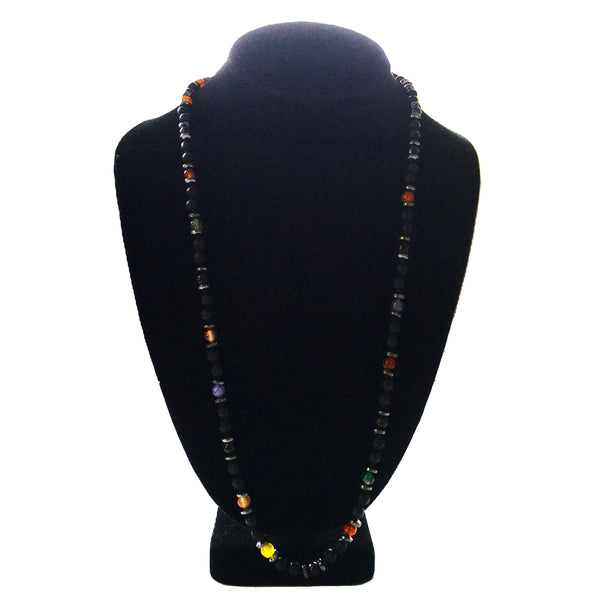 Seven Chakra multicolor gemstone bead necklace