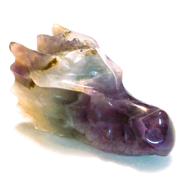 Amethyst Hand Carved Crystal Dragon Head Skull Sculpture