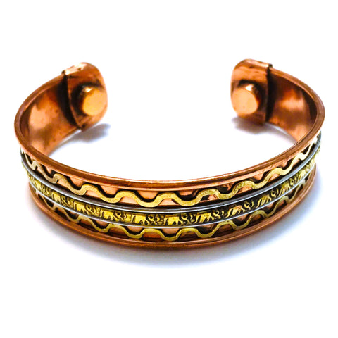 Copper Magnetic Bracelet with elephants adjustable Unisex