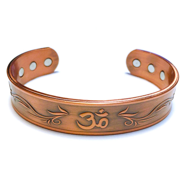 Copper Magnetic Bracelet with Om Symbol adjustable Unisex