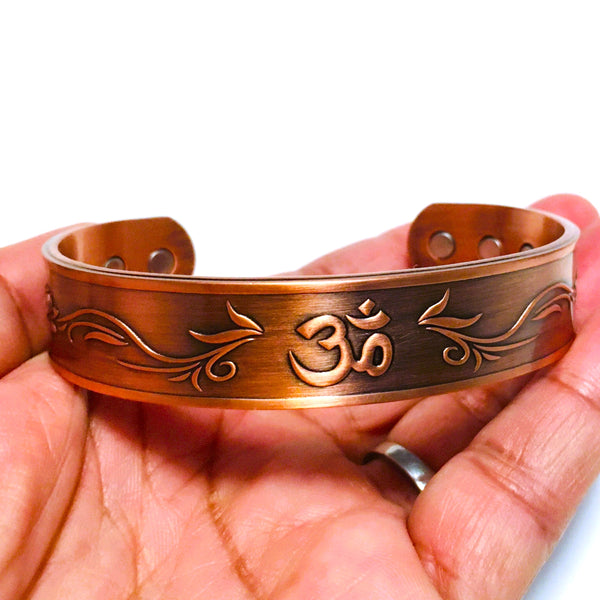 Copper Magnetic Bracelet with Om Symbol adjustable Unisex