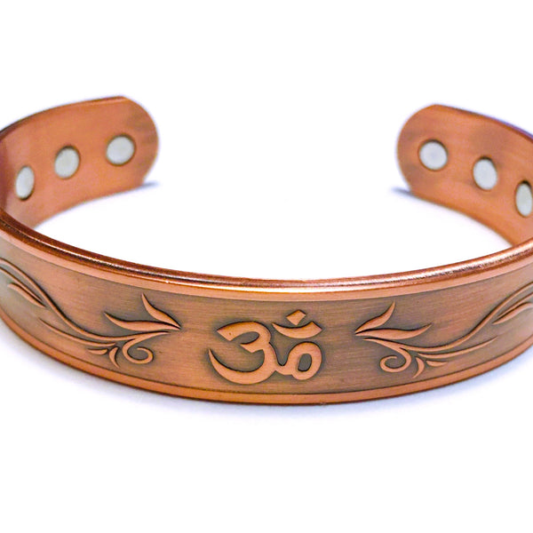 Copper Magnetic Bracelet with Om Symbol adjustable Unisex