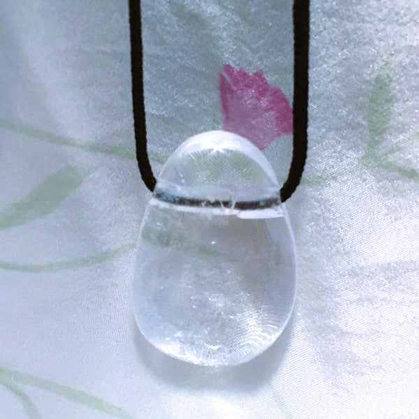 Clear Quartz Stone Crystal Pendant tumble necklace