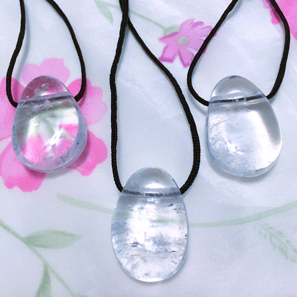 Clear Quartz Stone Crystal Pendant tumble necklace