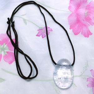 Clear Quartz Stone Crystal Pendant tumble necklace