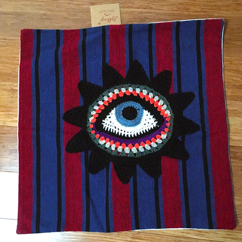 Hand Crocheted Third Eye Throw Pillow