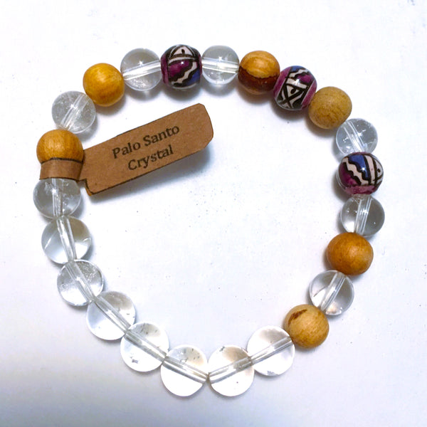 Palo Santo & Crystal Clear Quartz Bracelet