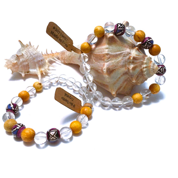 Palo Santo & Crystal Clear Quartz Bracelet