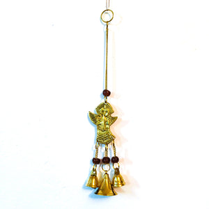 Mini Angel Brass wind chime with beads and 3 bells