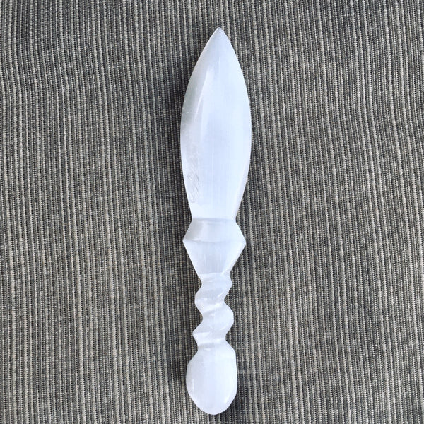 Selenite Dagger Knife Point Crystal Polish