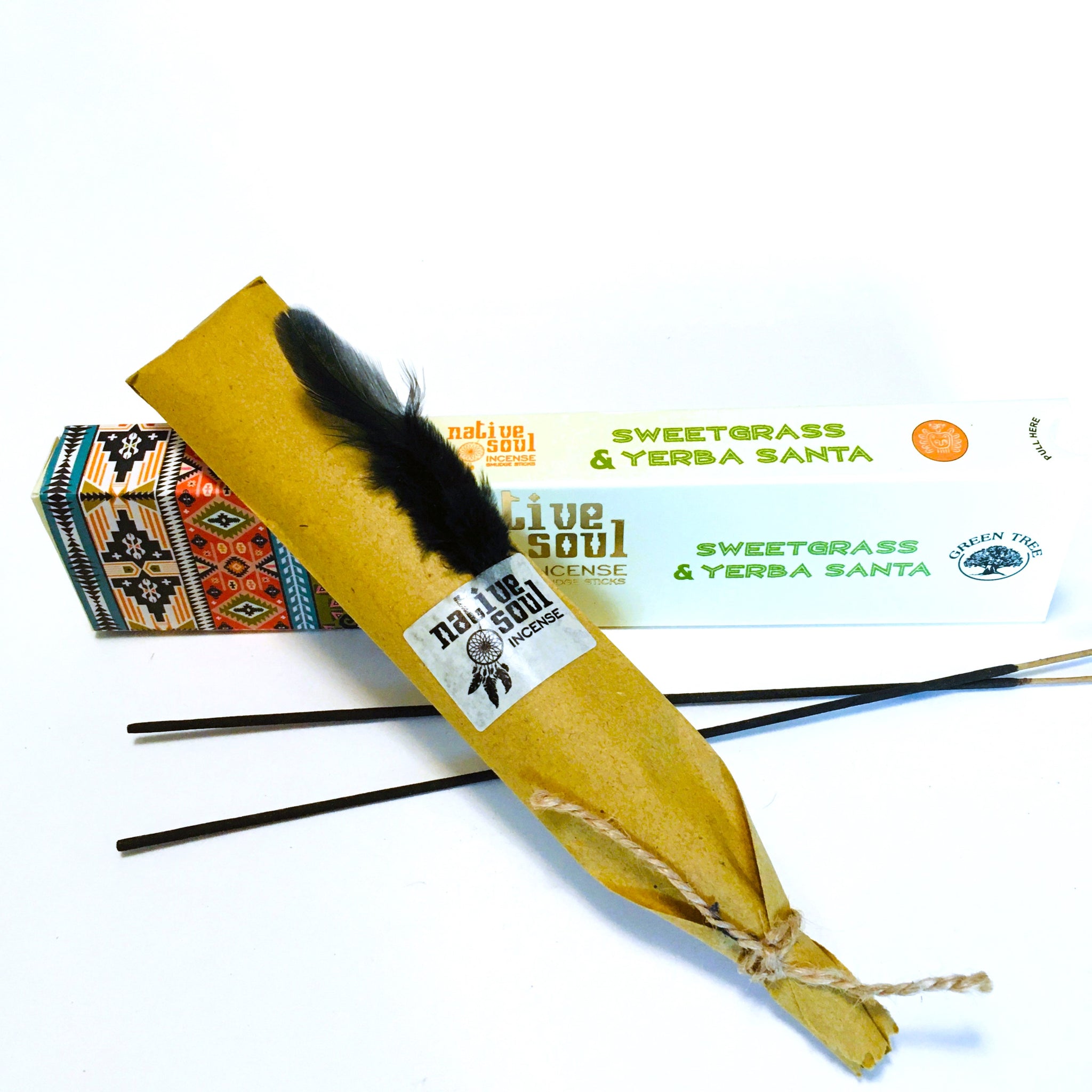 Native Soul Incense Smudge Sticks Sweetgrass & Yerba Santa – Five