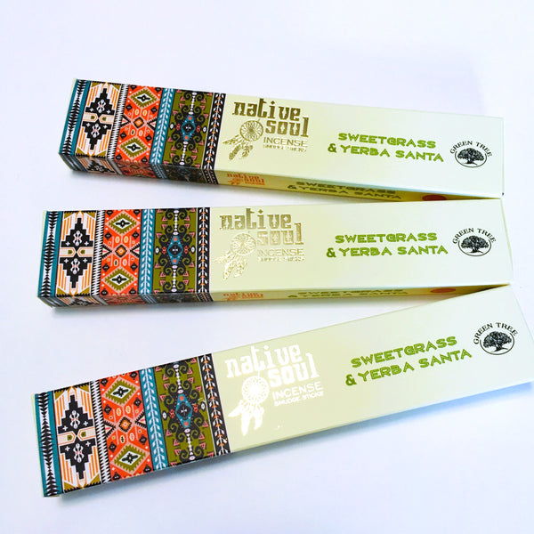 Native Soul Incense Smudge Sticks Sweetgrass & Yerba Santa