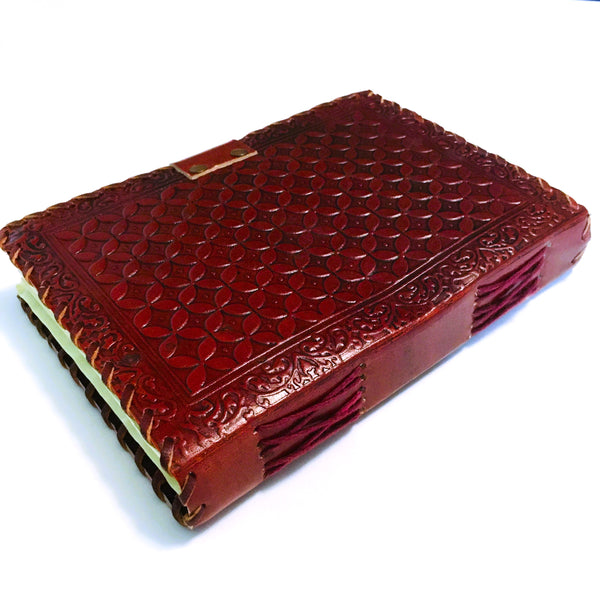 Eye of Providence tooled Leather Journal with recycled paper Notebook