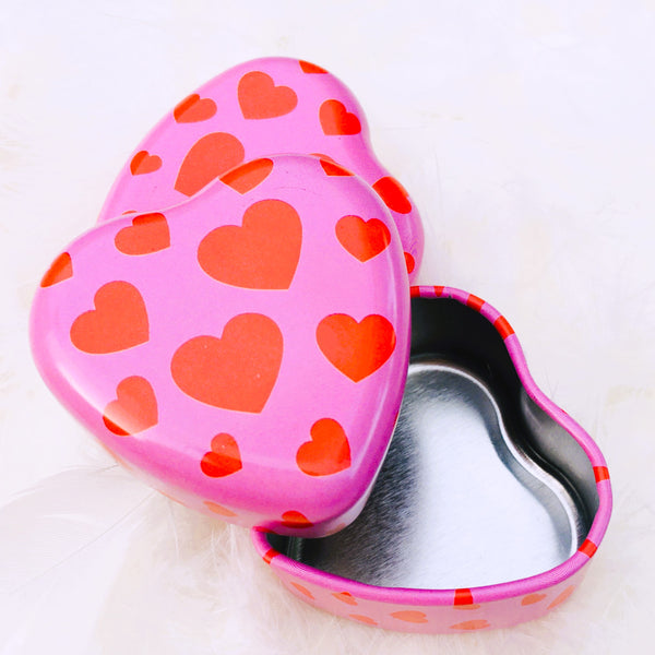 Mini Heart Shaped Metal Tin Box with Lid Gift Box