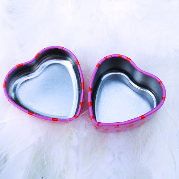 Mini Heart Shaped Metal Tin Box with Lid Gift Box