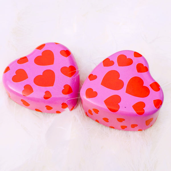 Mini Heart Shaped Metal Tin Box with Lid Gift Box