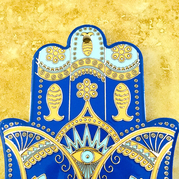 Hamsa with eye multicolor Ceramic Wall Plaque Décor