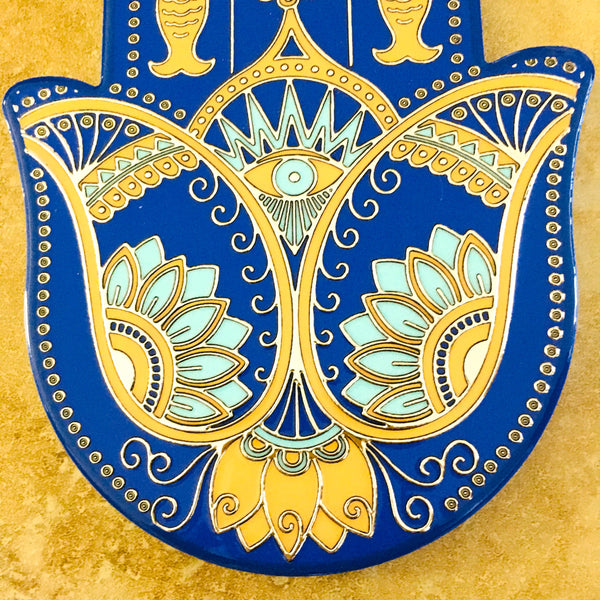 Hamsa with eye multicolor Ceramic Wall Plaque Décor
