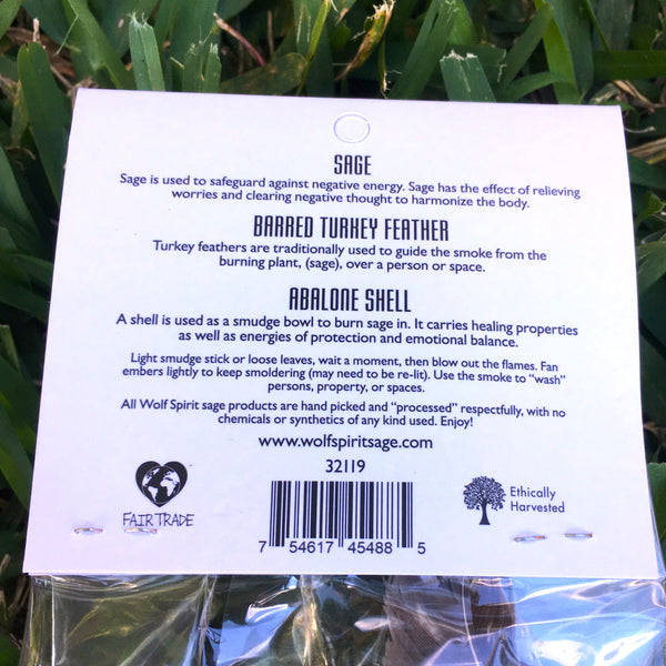 Mini Travel Smudging Kit Wolf Spirit Sage