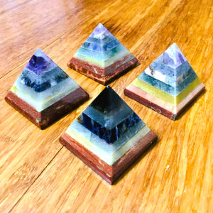 7 Chakra Pyramid Crystal Small