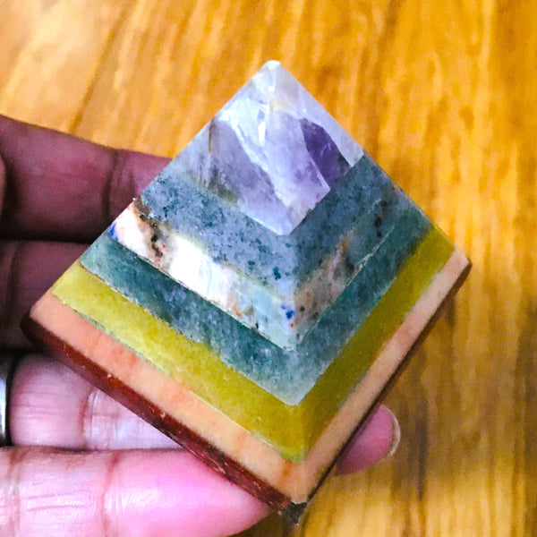 7 Chakra Pyramid Crystal Small