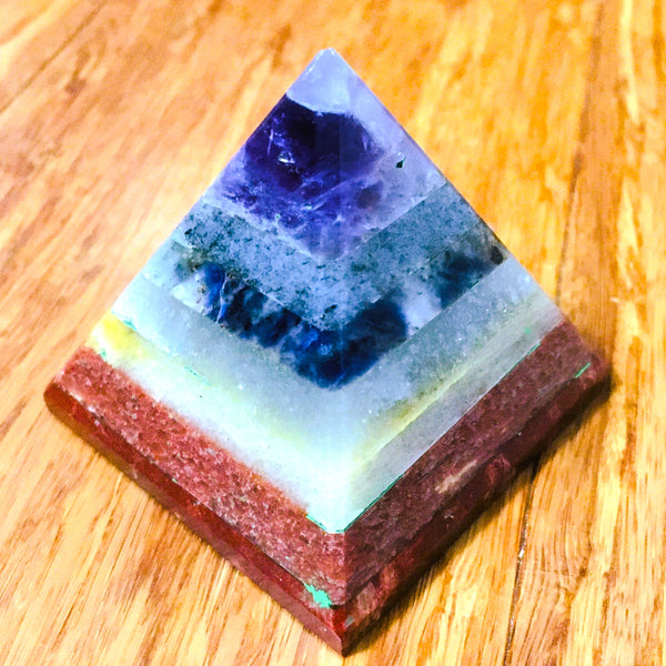 7 Chakra Pyramid Crystal Small
