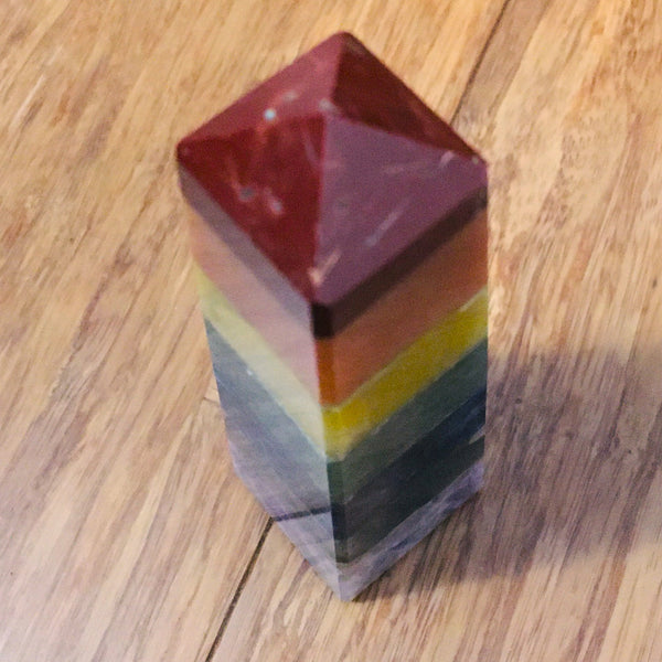 7 Chakra Point Crystal obelisk
