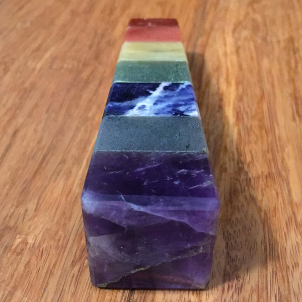 7 Chakra Point Crystal obelisk