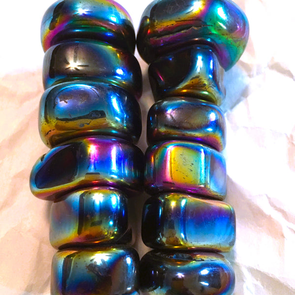Rainbow Hematite Magnetic Tumbled