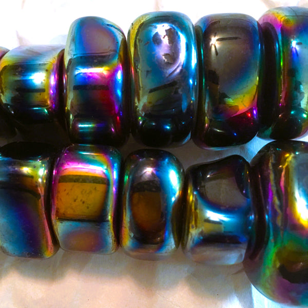 Rainbow Hematite Magnetic Tumbled