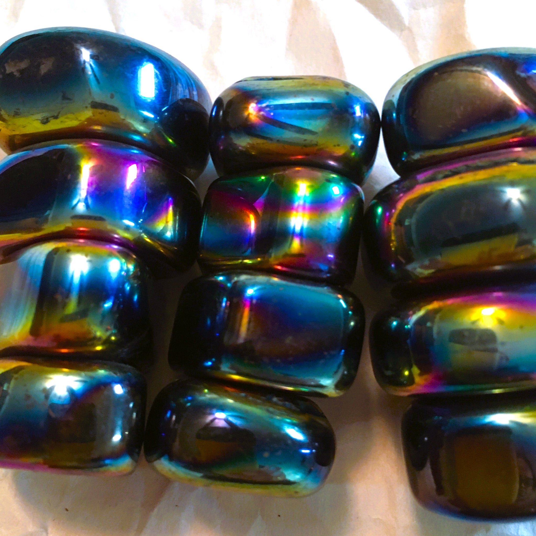 Rainbow Hematite Magnetic Tumbled
