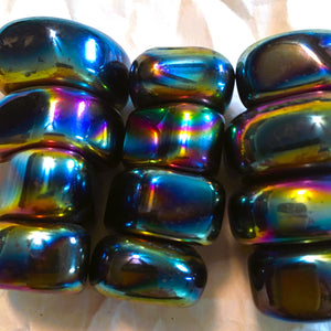 Rainbow Hematite Magnetic Tumbled