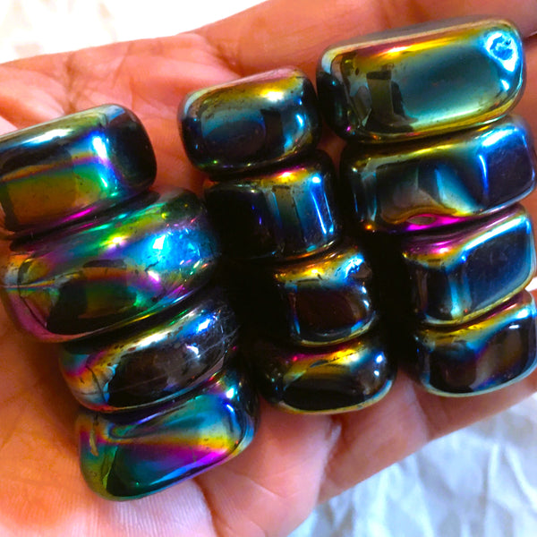 Rainbow Hematite Magnetic Tumbled