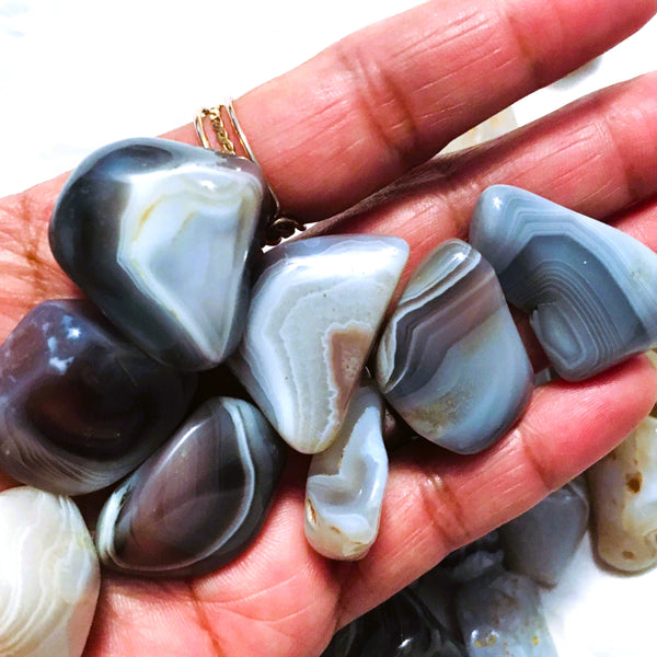 Gray Agate Tumbled