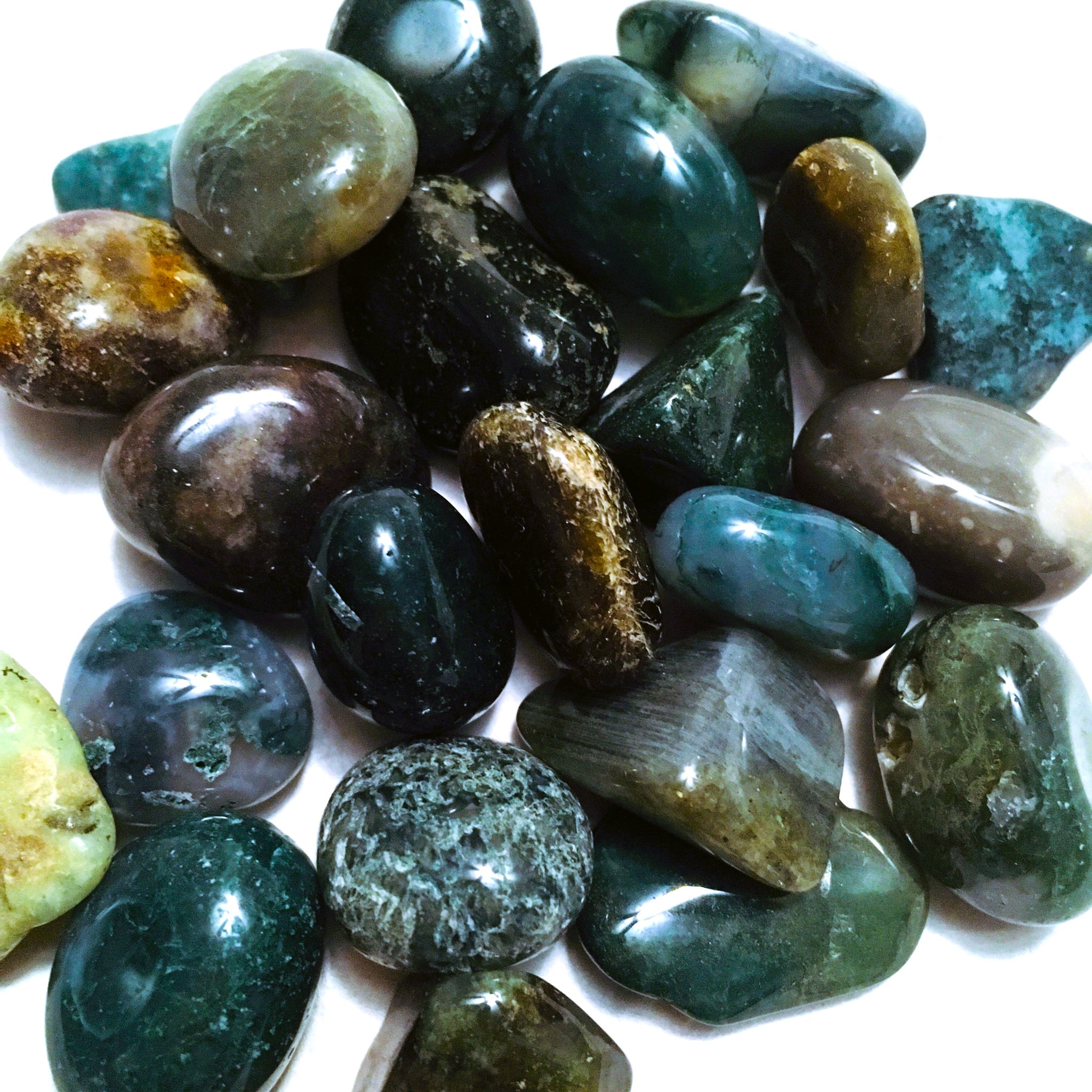 Moss Agate Tumbled