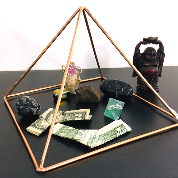 Copper Pyramid Crystal Charging Decoration