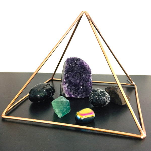 Copper Pyramid Crystal Charging Decoration