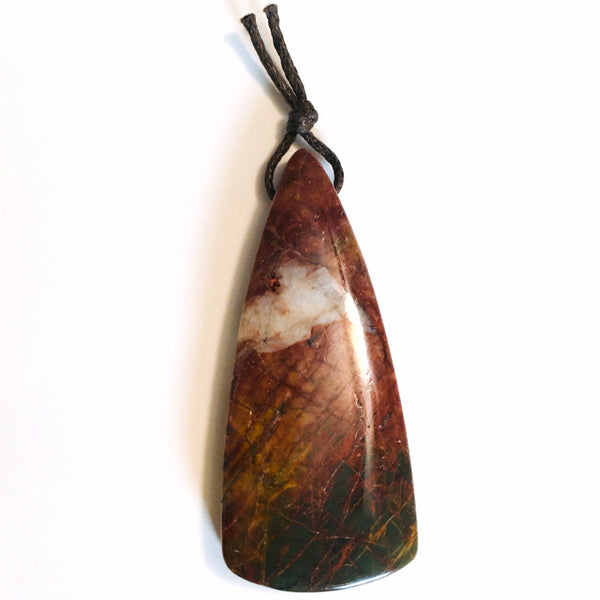 Natural Red Creek Jasper Pendant Long Triangle