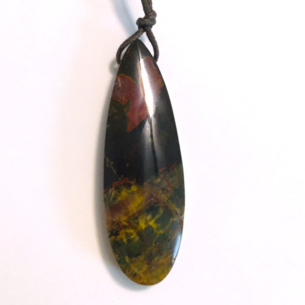 Natural Red Creek Jasper Pendant Long Oval