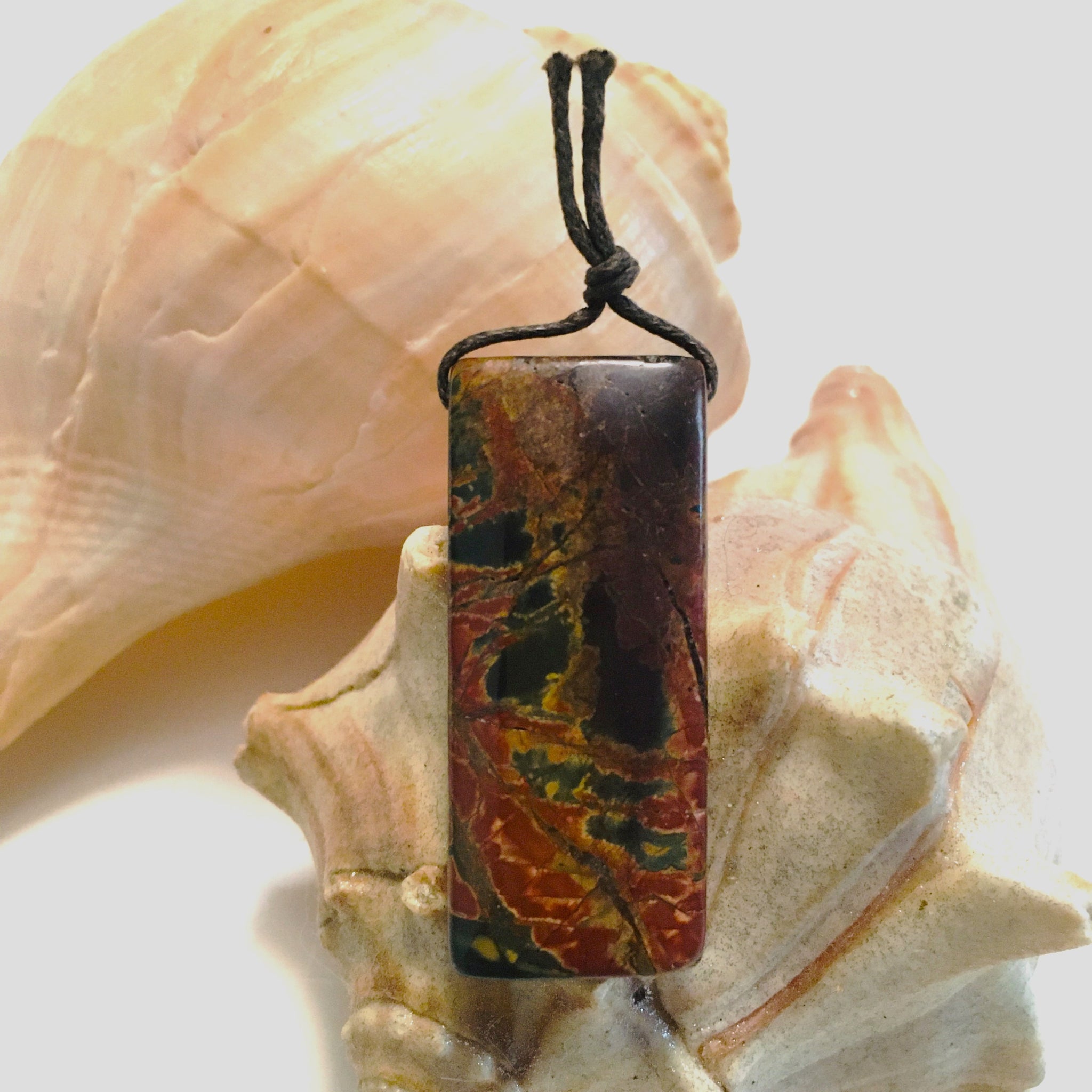 Natural Red Creek Jasper Pendant Long Oval (Copy)