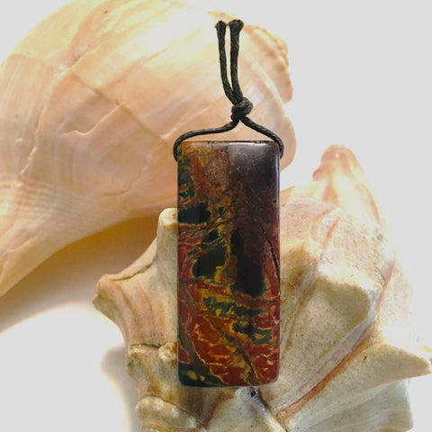 Natural Red Creek Jasper Pendant Long Oval (Copy)