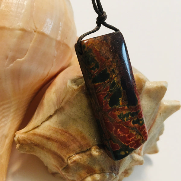 Natural Red Creek Jasper Pendant Long Oval (Copy)