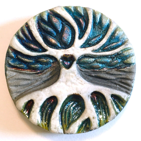 Tree of Life "I am Harmony" Medallion Raku Pottery