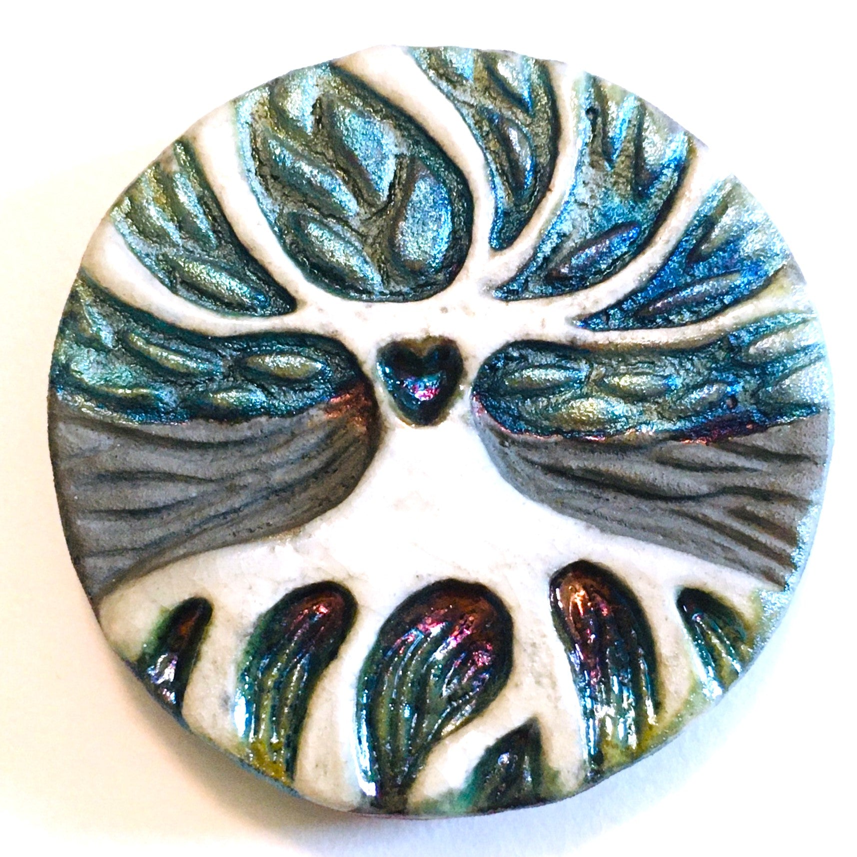 Tree of Life "I am Harmony" Medallion Raku Pottery